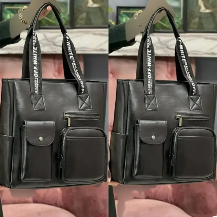 کیف زنانه مهرانگیز جنس چرم رنگ مشکی ابعاد 35 در 35 سانتیمتر