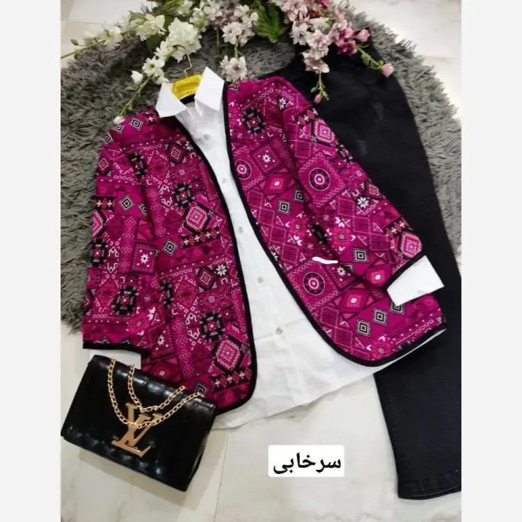 کت گلیمی زنانه تافته سوزن دوزی سنتی فری سایز 36 تا 46