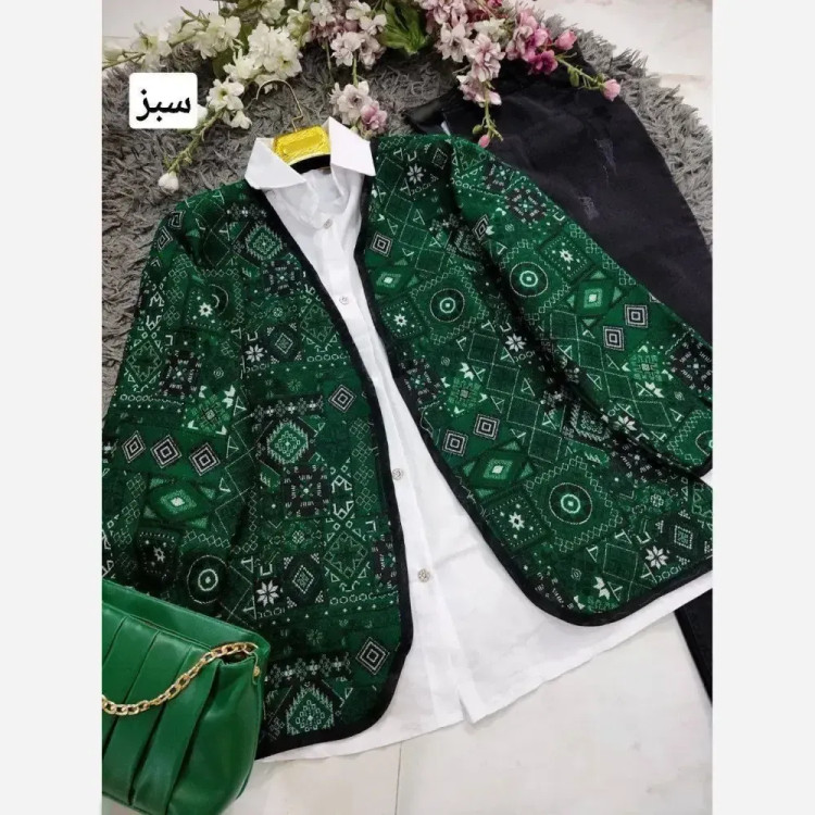 کت گلیمی زنانه تافته سوزن دوزی سنتی فری سایز 36 تا 46