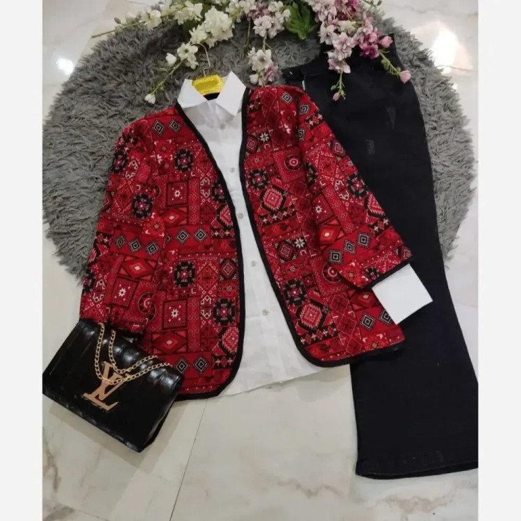 کت گلیمی زنانه تافته سوزن دوزی سنتی فری سایز 36 تا 46
