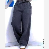 شلوار جین زنانه مدل بگ کمر کش جنس جین کاغذی قد 100