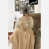 پیراهن زنانه ترانه جنس شانتون و مراکشی فری سایز تا 46 کمربند دار