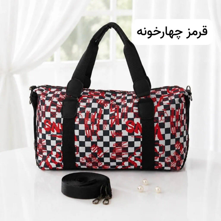 ساک مسافرتی و استخری پارچه کره ای با بند بلند و زیپ