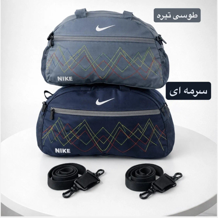 ساک ورزشی پارچه ای بند دار سه جیب ابعاد 45 در 25 در 15 سانتیمتر