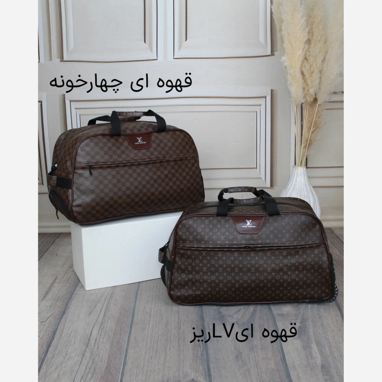 ساک مسافرتی چرم مصنوعی زنانه مدل زیپی ابعاد 56 در 33 سانتیمتر