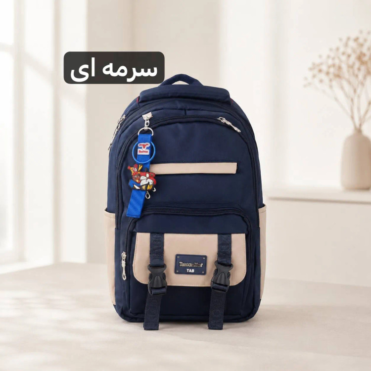 کوله پشتی مدرسه و دانشگاه پارچه ای مدل زیپی ابعاد 46 در 38 سانتیمتر
