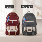 کوله پشتی مدرسه و دانشگاه پارچه ای مدل زیپی ابعاد 46 در 38 سانتیمتر