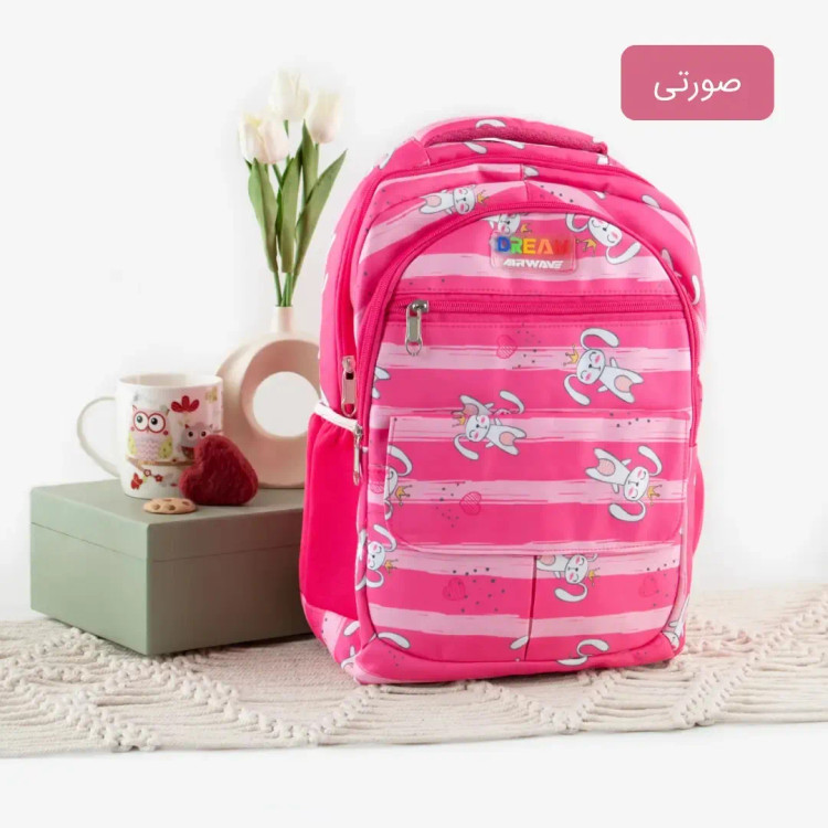 کوله پشتی پارچه ای روزمره و مدرسه سه بند مدل زیپی