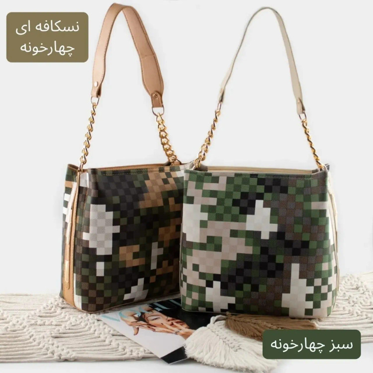 کیف زنانه چرم مصنوعی زیپدار بند بلند روزمره مهمانی