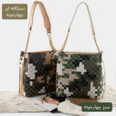 کیف زنانه چرم مصنوعی زیپدار بند بلند روزمره مهمانی
