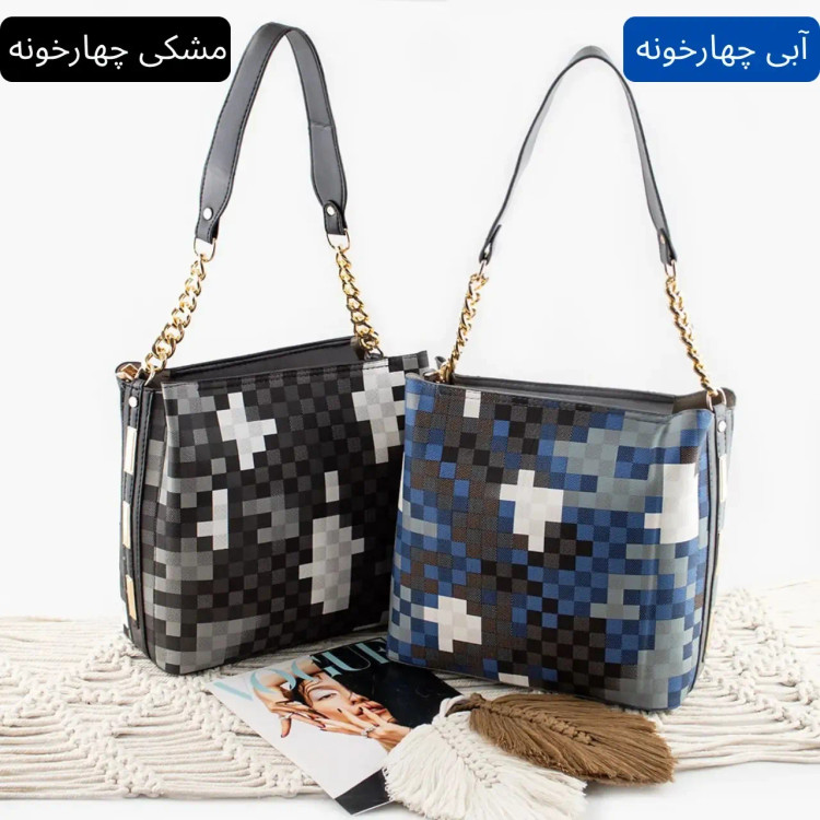 کیف زنانه چرم مصنوعی زیپدار بند بلند روزمره مهمانی