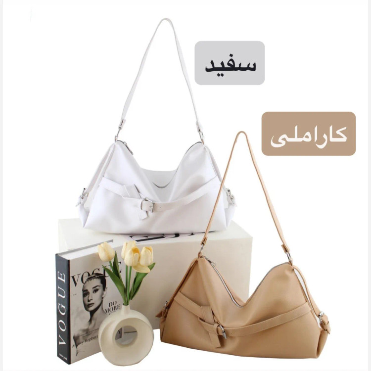 کیف زنانه چرم مصنوعی اسپرت و روزمره زیپدار